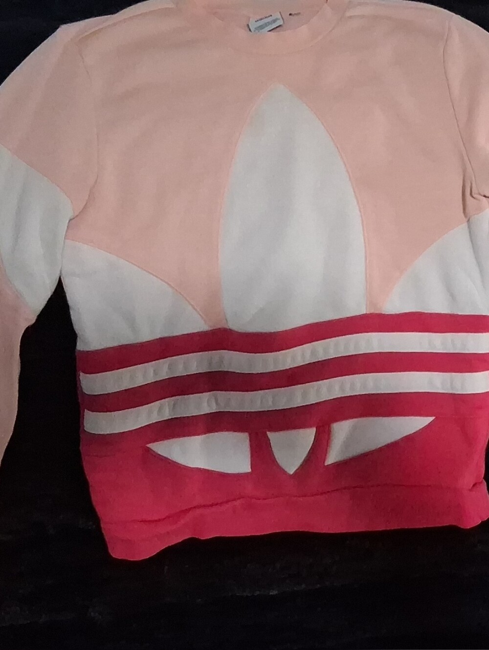adidas Pink White Red Trefoil Long Sleeve Tee